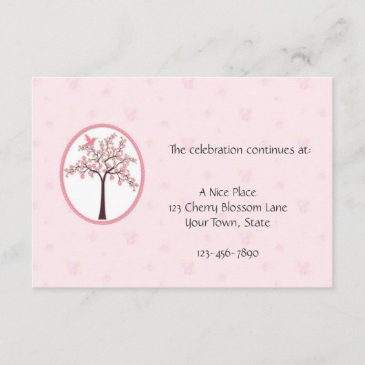 Cherry Tree Pink Empfang Card Begleitkarte (Vorderseite)