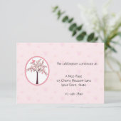 Cherry Tree Pink Empfang Card Begleitkarte (Stehend Vorderseite)