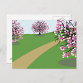 Cherry Trees Postkarte (Vorne/Hinten)