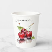 Cherry Trio in Wasserfarbe, nach Maß Pappbecher (Vorderseite)