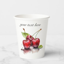 Cherry Trio in Wasserfarbe, nach Maß Pappbecher