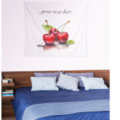 Cherry Trio in Wasserfarbe, nach Maß Wandteppich