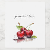 Cherry Trio in Wasserfarbe, nach Maß Weinetikett (Einzelnes Label)