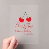 Cherry two 2nd birthday red cherry kids simple  acryleinladungen (Insitu (Handheld))