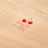 Cherry two 2nd birthday red cherry kids simple  acryleinladungen (Ablage )