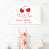 Cherry two 2nd birthday red cherry kids simple banner (Insitu)