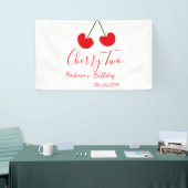 Cherry two 2nd birthday red cherry kids simple banner (Messeveranstaltung)
