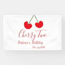 Cherry two 2nd birthday red cherry kids simple  banner