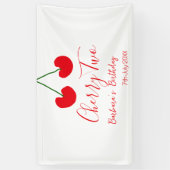Cherry two 2nd birthday red cherry kids simple banner (Vertikal)