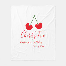 Cherry two 2nd birthday red cherry kids simple  fleecedecke