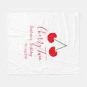 Cherry two 2nd birthday red cherry kids simple fleecedecke (Vorderseite (Horizontal))