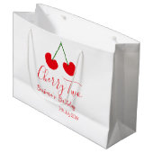 Cherry two 2nd birthday red cherry kids simple  große geschenktüte (Vorderseite Schrägansicht)