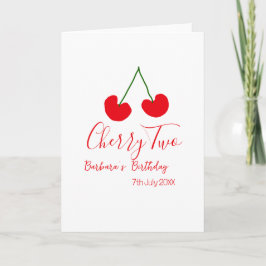 Cherry two 2nd birthday red cherry kids simple  karte