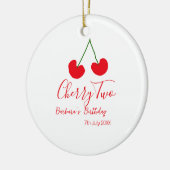 Cherry two 2nd birthday red cherry kids simple keramik ornament (Links)