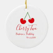 Cherry two 2nd birthday red cherry kids simple keramik ornament (Hinten)