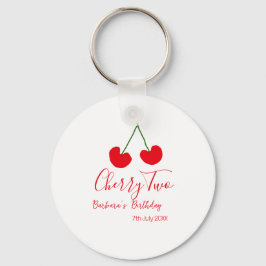 Cherry two 2nd birthday red cherry kids simple  schlüsselanhänger