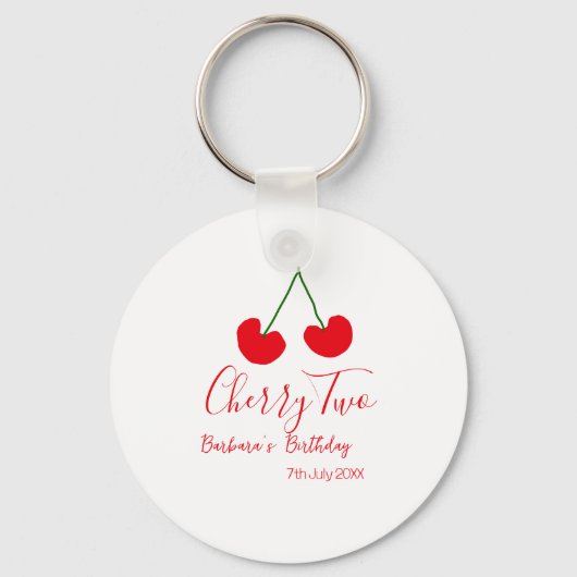 Cherry two 2nd birthday red cherry kids simple schlüsselanhänger (Vorderseite)
