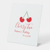 Cherry two 2nd birthday red cherry kids simple sockelschild (Vorderseite)