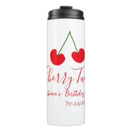 Cherry two 2nd birthday red cherry kids simple  thermosbecher