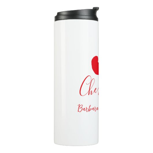 Cherry two 2nd birthday red cherry kids simple thermosbecher (Nach links gedreht)