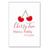 Cherry two 2nd birthday red cherry kids simple  tischnummer (Rückseite)