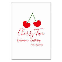 Cherry two 2nd birthday red cherry kids simple  tischnummer