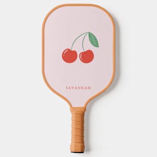 Cherry und Bow Light Pink Pickleball Paddle (Rückseite)
