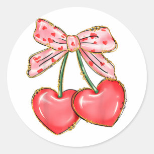 Cherry und Coquette I Liebe Sie Kirry viel Valenti Runder Aufkleber