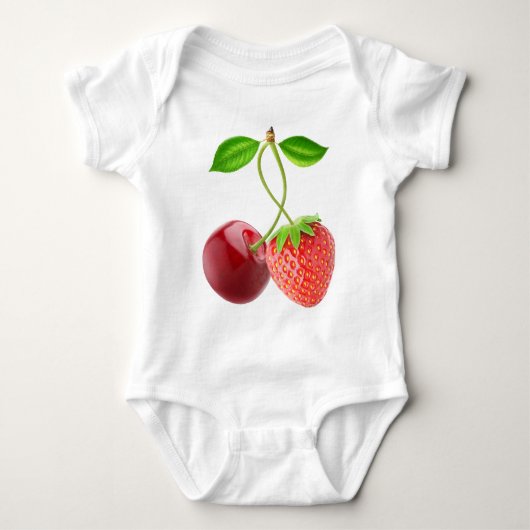 Cherry und Erdbeere zusammen Baby Strampler (Vorderseite)