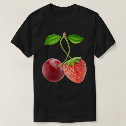 Cherry und Erdbeere zusammen T-Shirt (Design vorne)