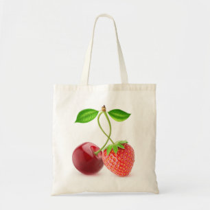 Cherry und Erdbeere zusammen Tragetasche