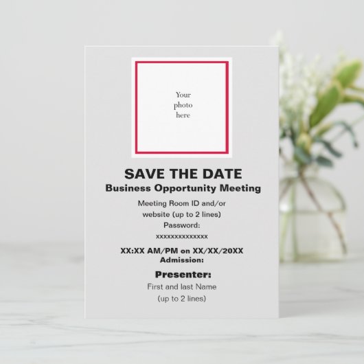 Cherry und Lt. Grey Virtual Bus. Opp. Mt. Save The Date (Stehend Vorderseite)