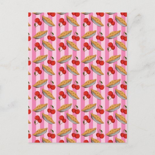 Cherry und Tortenmuster Postkarte (Vorderseite)