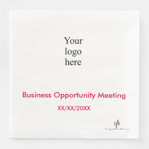 Cherry- und White-In-Person-Seminar-Logo Serviette