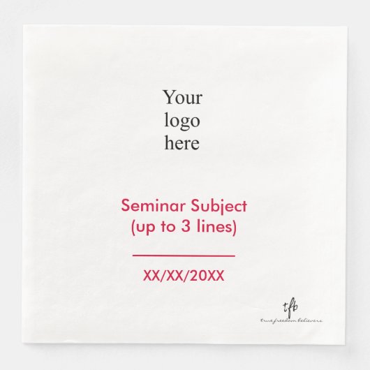 Cherry- und White-In-Person-Seminar-Logo Serviette (Vorderseite)