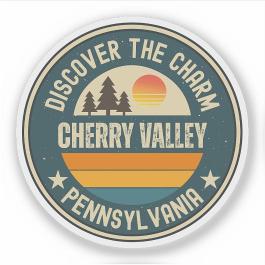 Cherry Valley, Pennsylvania Aufkleber (Vorderseite)