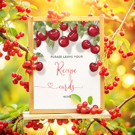 Cherry Verlasse hier Ihre Rezept-Karte Poster