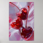 Cherry Vibes – Abstract Heart Cherries Love Art Poster (Vorne)