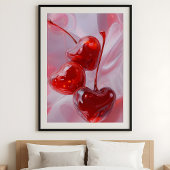 Cherry Vibes – Abstract Heart Cherries Love Art Poster