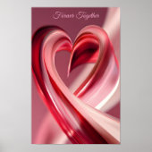 Cherry Vibes Heart Swirl–Modern Love Abstract Art Poster (Vorne)
