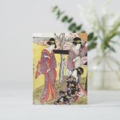 Cherry View at Gotenyama by Kitagawa Utamaro Postkarte (Stehend Vorderseite)