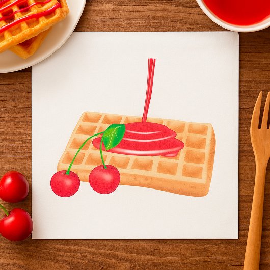 Cherry Waffles Napkins Serviette