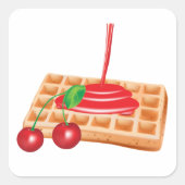 Cherry Waffles Square Sticker (Vorderseite)