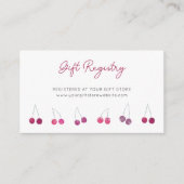 Cherry Watercolor Babydusche Geschenkregister Begleitkarte (Vorderseite)