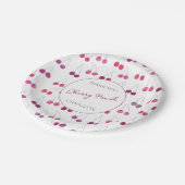 Cherry Watercolor Brautparty Personalisiert Pappteller (Schrägansicht)