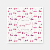 Cherry Watercolor Brautparty Personalisiert Serviette (Vorderseite)