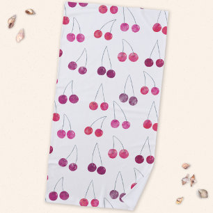 Cherry Watercolor Frucht Strandtuch