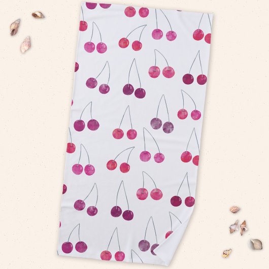 Cherry Watercolor Frucht Strandtuch