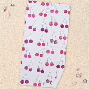 Cherry Watercolor Frucht Strandtuch