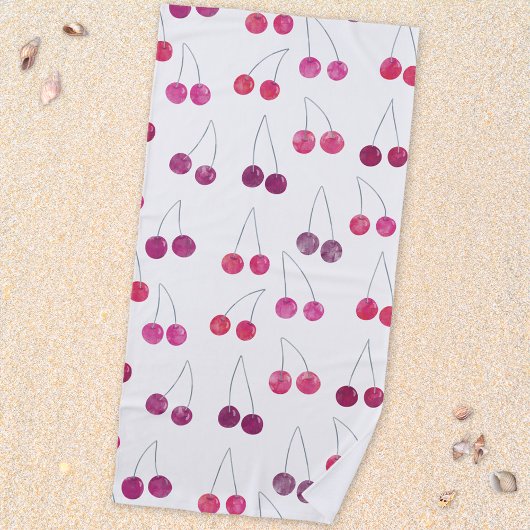 Cherry Watercolor Frucht Strandtuch
